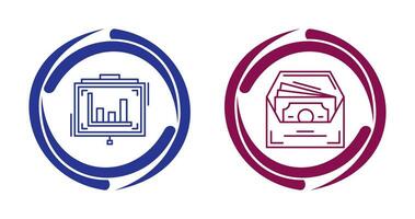 presentazione e stipendio icona vettore