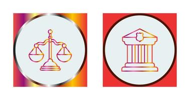 equilibrio e palazzo di giustizia icona vettore