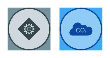 ottico radiazione e carbonio biossido icona vettore