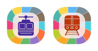 cavo auto e treno icona vettore