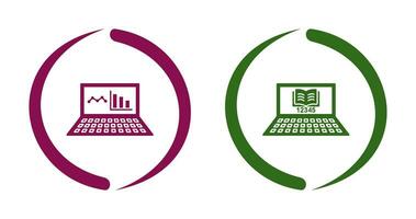 in linea statistiche e in linea studia icona vettore