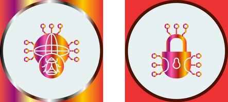 globale il malware e informatica difesa icona vettore