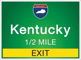 segnaletica autostradale prima dell'uscita per informazioni e mappe dello stato del Kentucky vettore