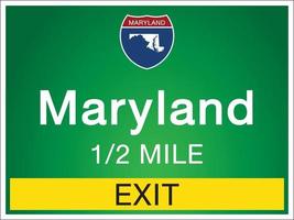 segnaletica sull'autostrada in informazioni e mappe dello stato del Maryland vettore