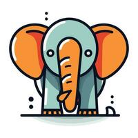 elefante testa piatto linea icona. vettore illustrazione. eps 10