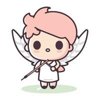 Cupido angelo personaggio design. carino cartone animato Cupido vettore illustrazione.