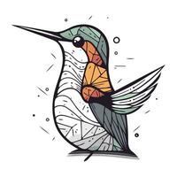 vettore Immagine di un' colibrì su un' bianca sfondo. mano disegnato illustrazione.