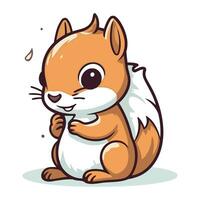 scoiattolo cartone animato vettore illustrazione isolato su bianca sfondo. carino cartone animato scoiattolo icona.