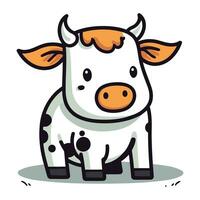 carino cartone animato mucca. vettore illustrazione isolato su bianca sfondo. azienda agricola animali.