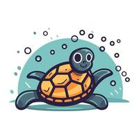 cartone animato mare tartaruga carattere. vettore illustrazione di un' carino tartaruga.