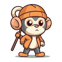 arrabbiato portafortuna scimmia portafortuna personaggio vettore illustrazione