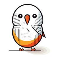 carino cartone animato uccello. vettore illustrazione isolato su un' bianca sfondo.