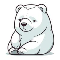 polare orso. vettore illustrazione di un' cartone animato polare orso seduta.