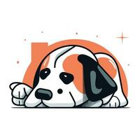 carino cartone animato cane dormendo. vettore illustrazione nel piatto design stile.