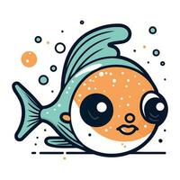 carino cartone animato pesce. vettore illustrazione. isolato su bianca sfondo.