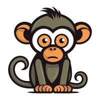 scimmia cartone animato vettore illustrazione isolato su bianca sfondo. divertente scimmia icona.