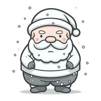 Santa Claus cartone animato personaggio vettore illustrazione. Santa Claus nel inverno Abiti e cappello.