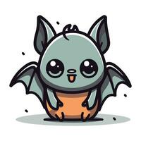 carino pipistrello cartone animato personaggio portafortuna personaggio vettore illustrazione.