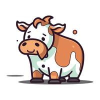 carino cartone animato mucca. vettore illustrazione di un' carino azienda agricola animale.