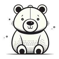 carino orsacchiotto orso. mano disegnato vettore illustrazione nel cartone animato stile.