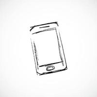 icona disegnata a mano di smartphone. simboli di schizzo, illustrazione vettoriale