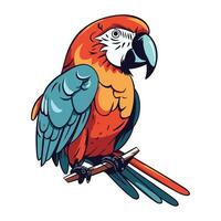 colorato ara pappagallo su un' ramo. vettore illustrazione.
