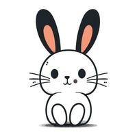 carino cartone animato coniglio. vettore illustrazione isolato su un' bianca sfondo.