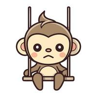 scimmia cartone animato icona. animale carino zoo vita natura e fauna tema. isolato design. vettore illustrazione