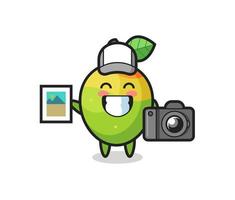 illustrazione del personaggio di mango come fotografo vettore