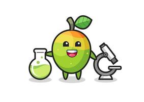 personaggio mascotte di mango come scienziato vettore