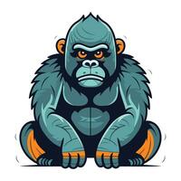 gorilla scimmia mascotte. vettore illustrazione di un' gorilla mascotte.
