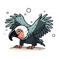 illustrazione di un' avvoltoio nel cartone animato stile. vettore illustrazione.
