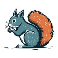 scoiattolo con noce. vettore illustrazione di un' scoiattolo con noce.