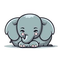 carino bambino elefante isolato su bianca sfondo. vettore cartone animato illustrazione.