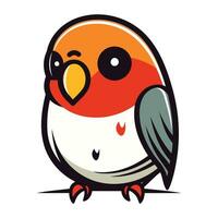 vettore illustrazione di carino cartone animato pappagallo. isolato su bianca sfondo.