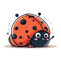 coccinella cartone animato carattere. carino coccinella. vettore illustrazione.