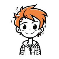 carino cartone animato ragazzo con arancia capelli. vettore illustrazione isolato su bianca sfondo.