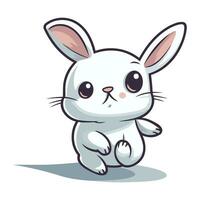 carino cartone animato coniglio isolato su un' bianca sfondo. vettore illustrazione.