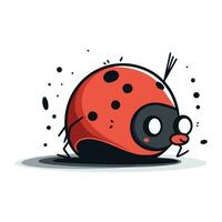 carino coccinella. vettore illustrazione. isolato su bianca sfondo.