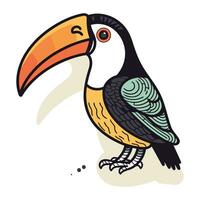 tucano isolato su bianca sfondo. mano disegnato vettore illustrazione.