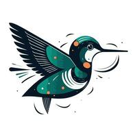vettore Immagine di un' colibrì su un' bianca sfondo. colibrì logo.