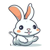 coniglio personaggio cartone animato design. carino coniglio portafortuna vettore illustrazione.