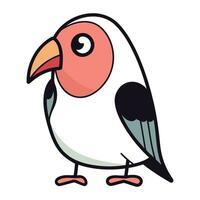 cartone animato pappagallo isolato su bianca sfondo. vettore illustrazione.