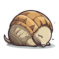 carino cartone animato armadillo isolato su bianca sfondo. vettore illustrazione.