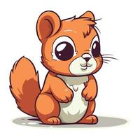 carino cartone animato scoiattolo. vettore illustrazione isolato su un' bianca sfondo.