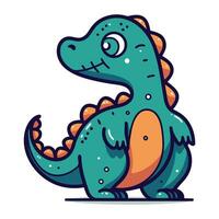 cartone animato dinosauro. vettore illustrazione di un' carino cartone animato dinosauro isolato su bianca sfondo.