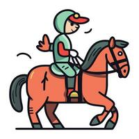 cavallo da corsa. fantino equitazione un' cavallo. vettore illustrazione.