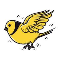 vettore illustrazione di un' carino giallo uccello. isolato su bianca sfondo.