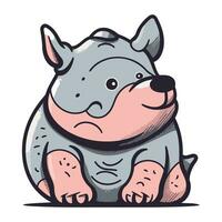 rinoceronte. carino cartone animato cane. vettore illustrazione.