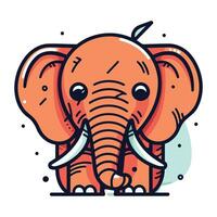 carino cartone animato elefante carattere. vettore illustrazione nel scarabocchio stile.